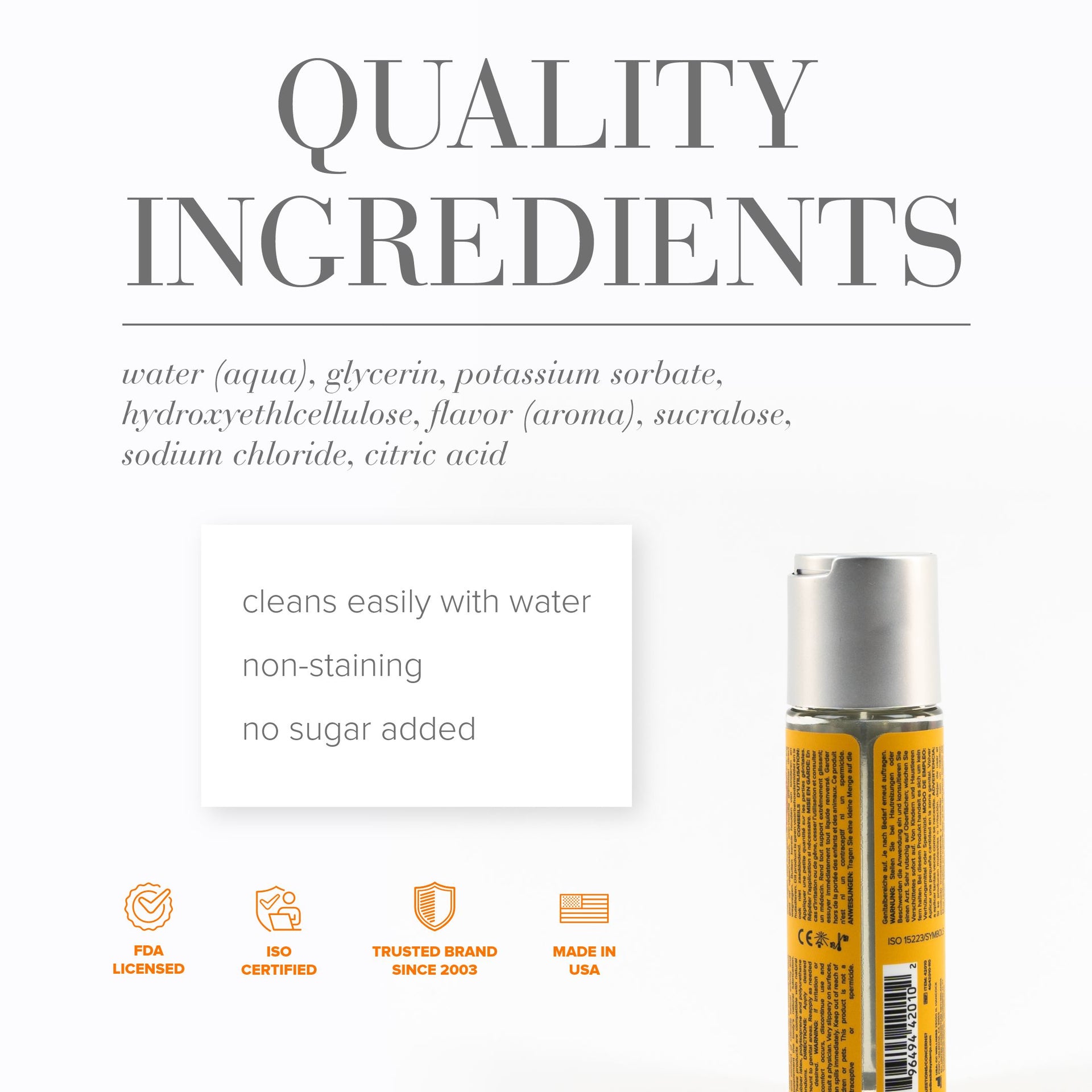 mimosa lubricant back of pack