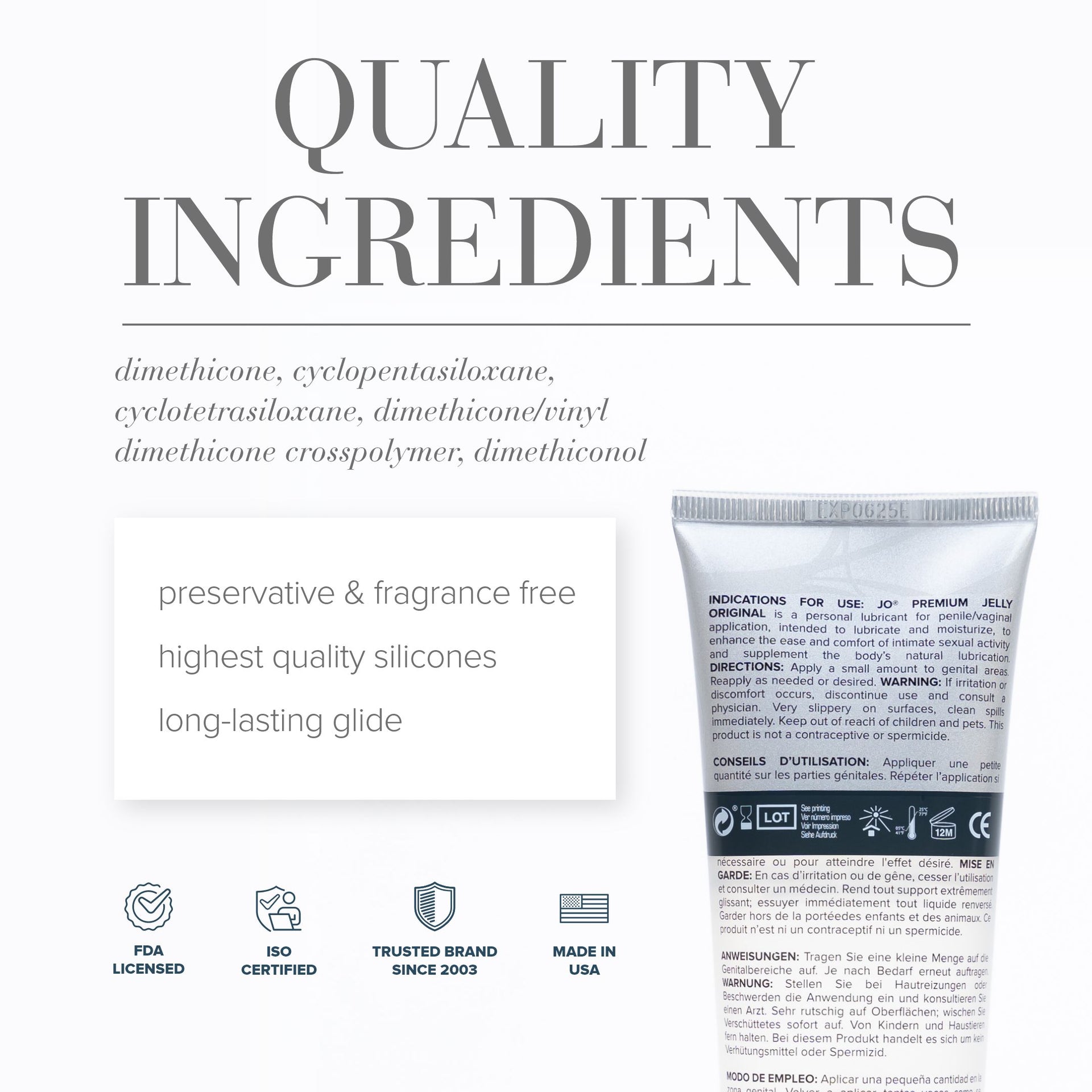 premium anal jelly back of pack