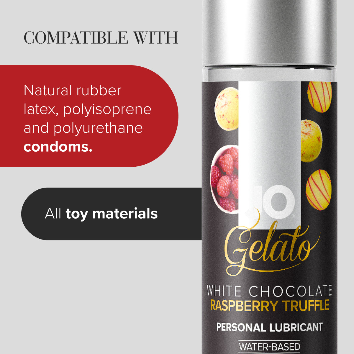 White Chocolate Raspberry Truffle Gelato Flavored Lubricant