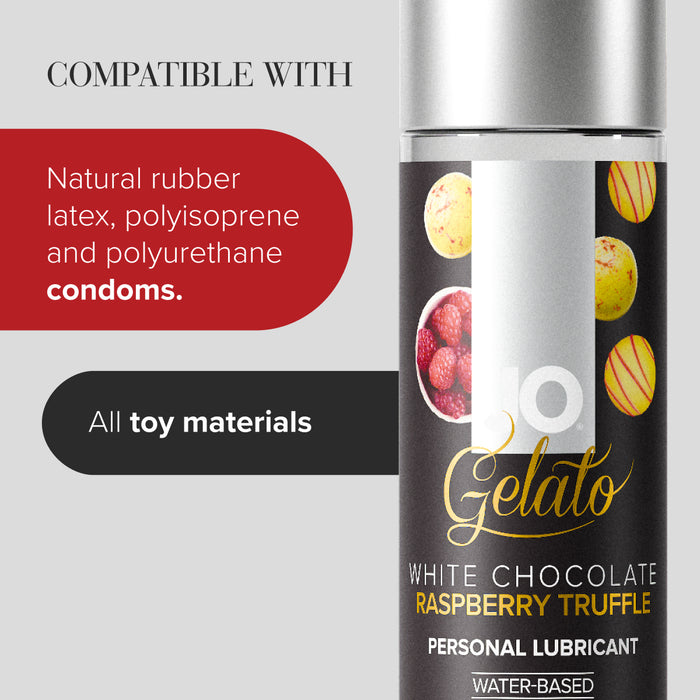 White Chocolate Raspberry Truffle Gelato Flavored Lubricant White Chocolate Raspberry Truffle Gelato Flavored Lubricant