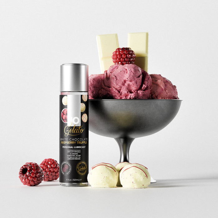 White Chocolate Raspberry Truffle Gelato Flavored Lubricant White Chocolate Raspberry Truffle Gelato Flavored Lubricant