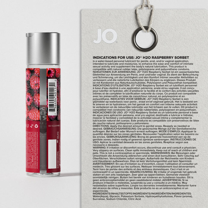 H2O Raspberry Sorbet Flavored Lubricant