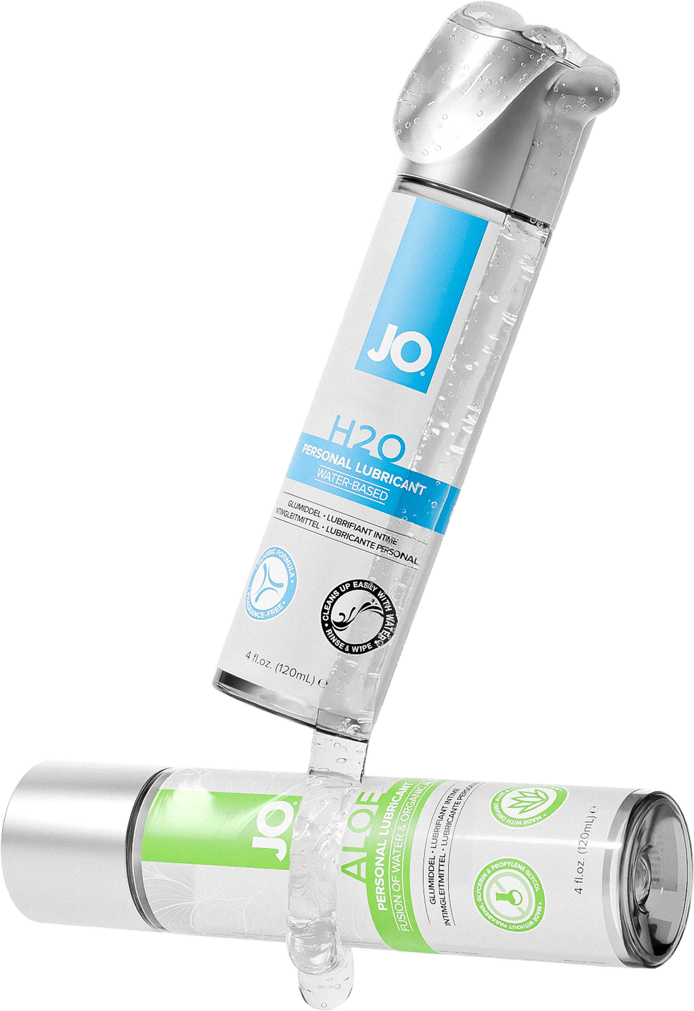 Two bottles of JO lubricant