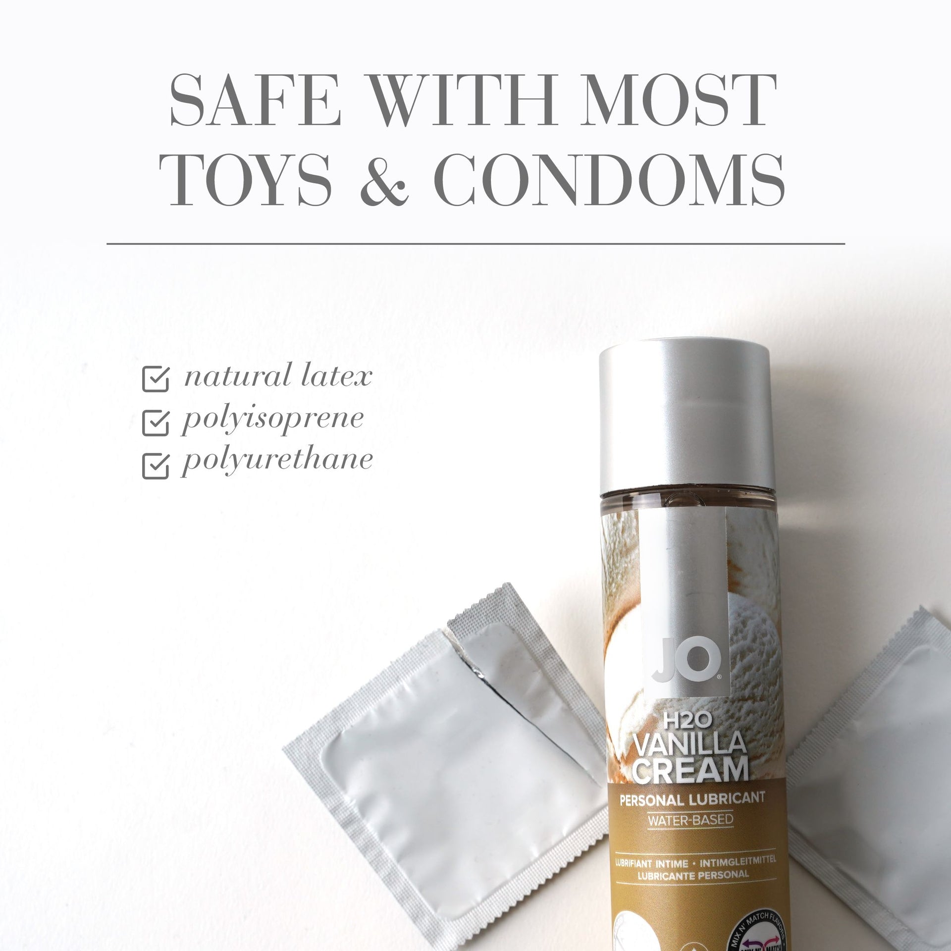h20 vanilla cream lubricant condom compatible
